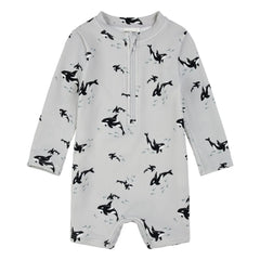 Petit Lem - Orcas Textured Recycled Fiber UV-Resistant Romper | Gray