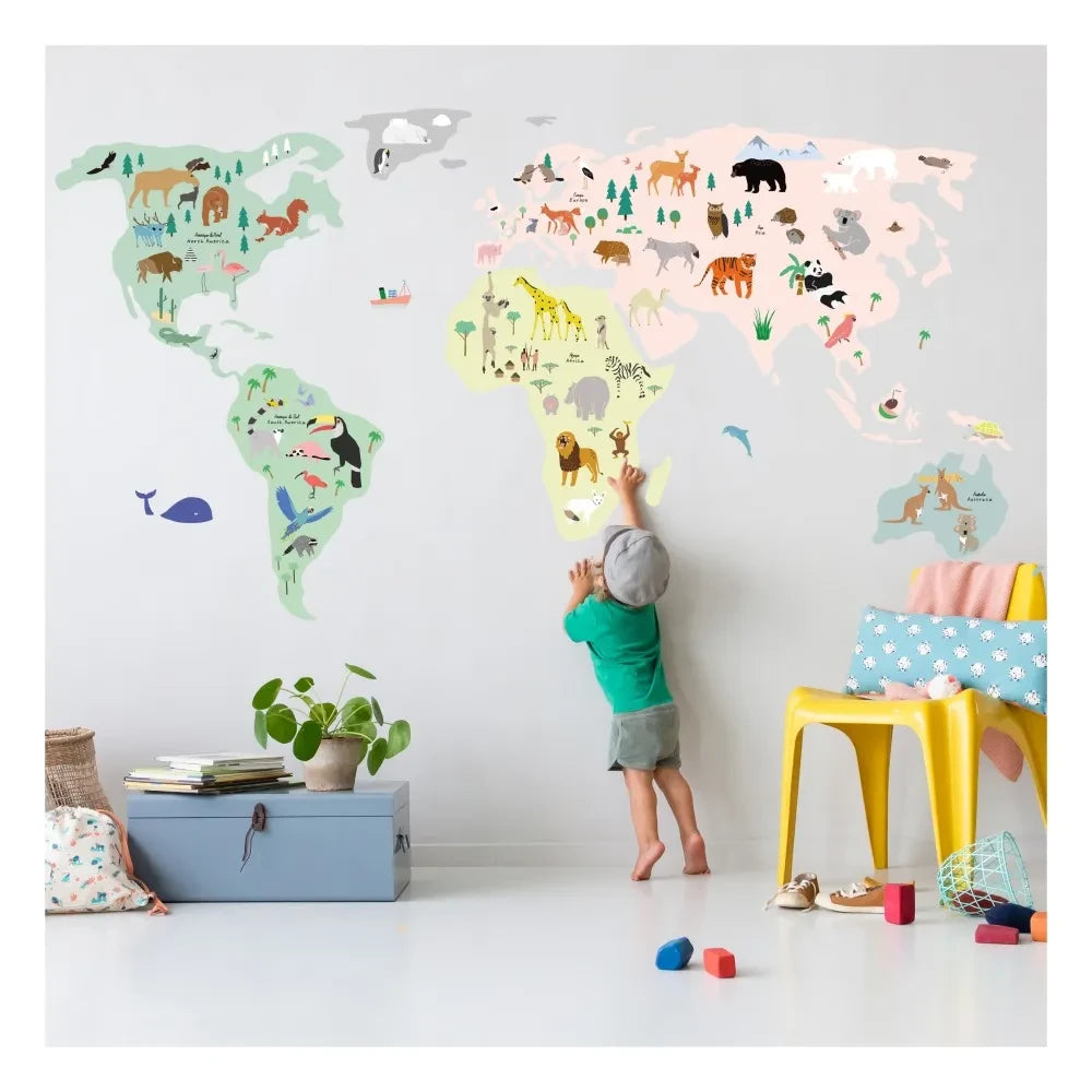 MIMI'lou - World Animal Map Wall Stickers