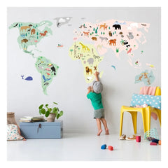 MIMI'lou - World Animal Map Wall Stickers