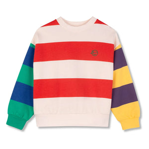 Wynken - Organic Cotton Striped Sweatshirt | Ecru
