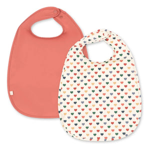 Konges Sløjd - Heart Bib - Set of 2 | Pink
