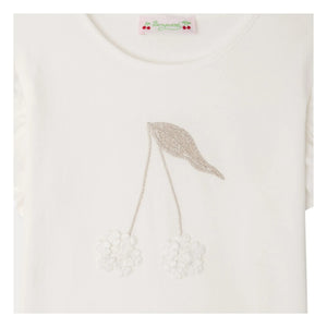 Bonpoint - Emila T-Shirt with Ruffle Organic Cotton | White