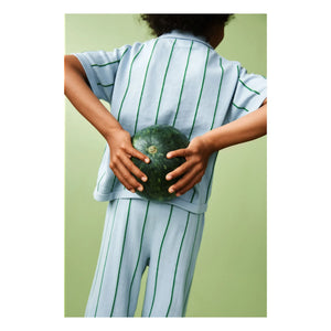 FUB - Striped Shirt Extra Thin Mesh Organic Cotton | Light Blue