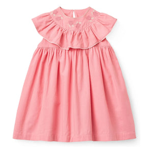 Copenhagen Colors - Organic Cotton Embroidered Collar Dress | Soft Pink