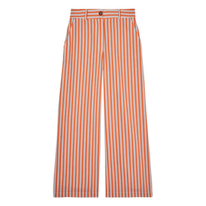 Maria de la Orden - Romeo Cotton Striped Pants | Orange