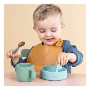 Done by deer - Deer Friends Easy-to-Grasp Fork, Spoon, Knife Set | Gray