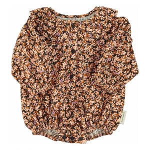 Piupiuchick - Floral Patterned Claudine Collar Romper | Black