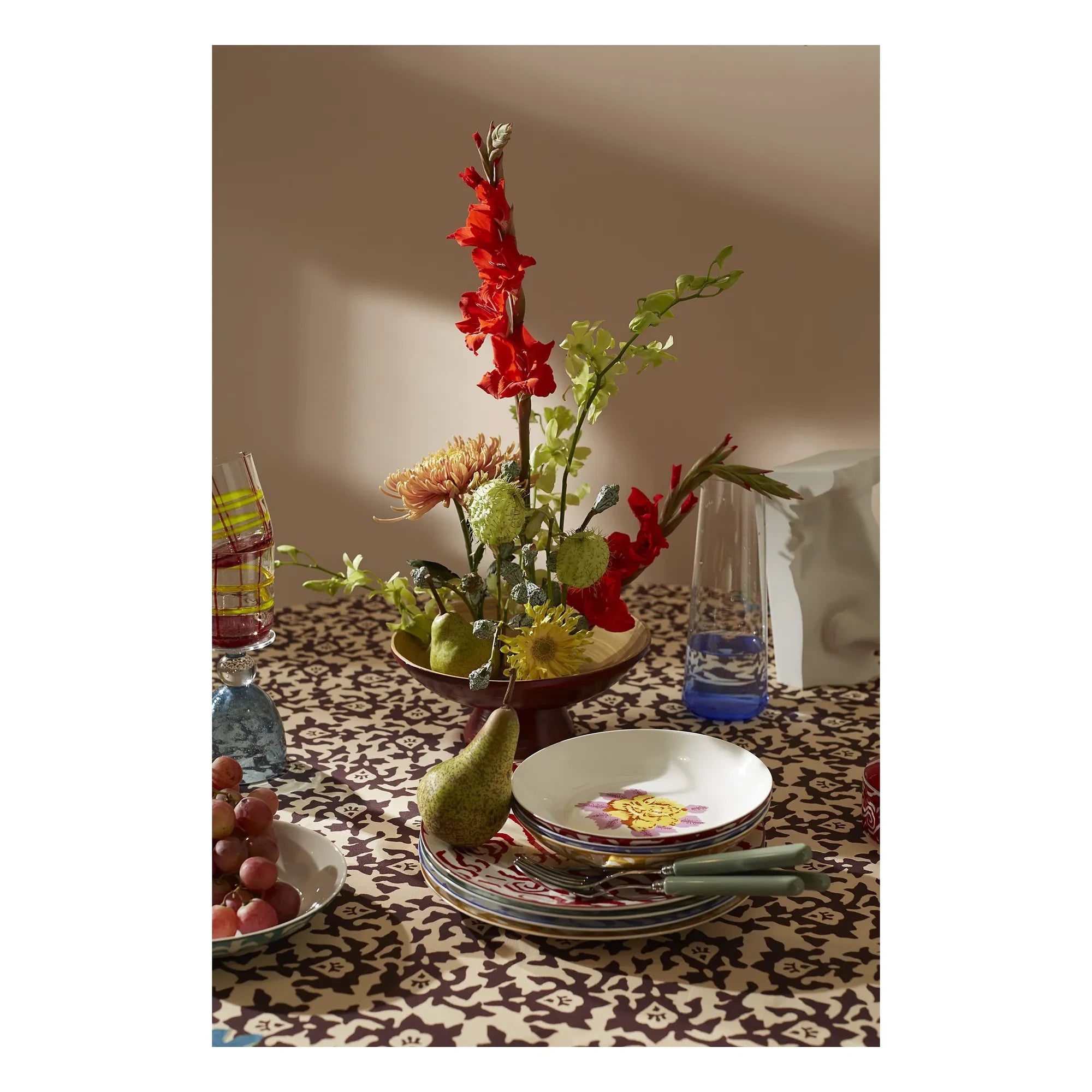 Lisa Corti - Indian Tiger Plate Set - 3-Piece Set | Red
