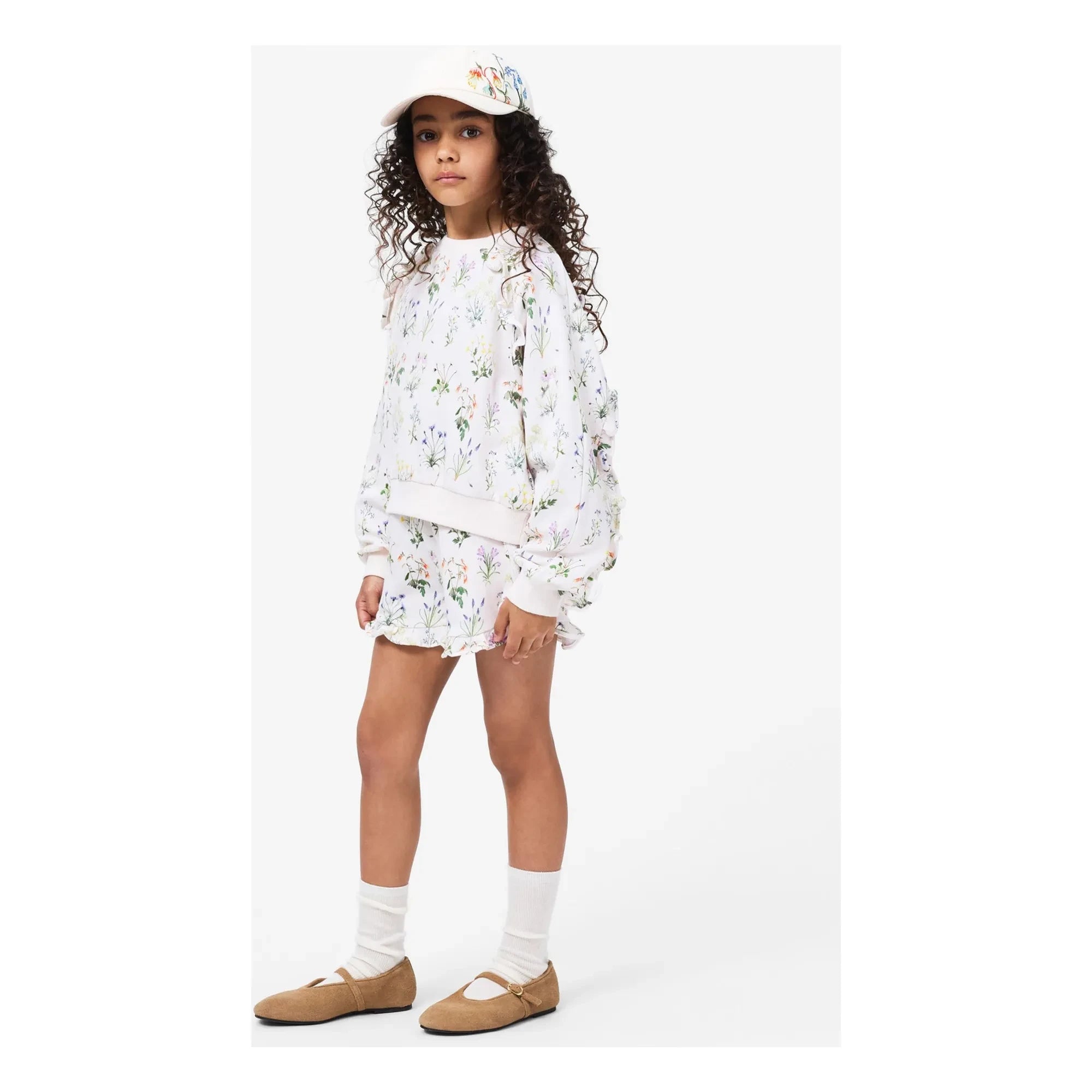 Molo - Organic Cotton Acacia Flower Shorts | Ecru