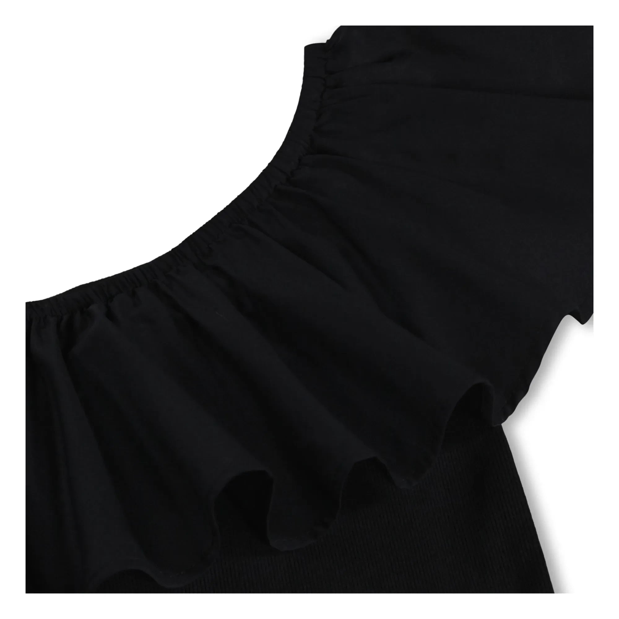 Molo - Rebecca Top Asymmetric Ruffles Organic Cotton | Black