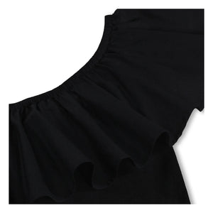 Molo - Rebecca Top Asymmetric Ruffles Organic Cotton | Black