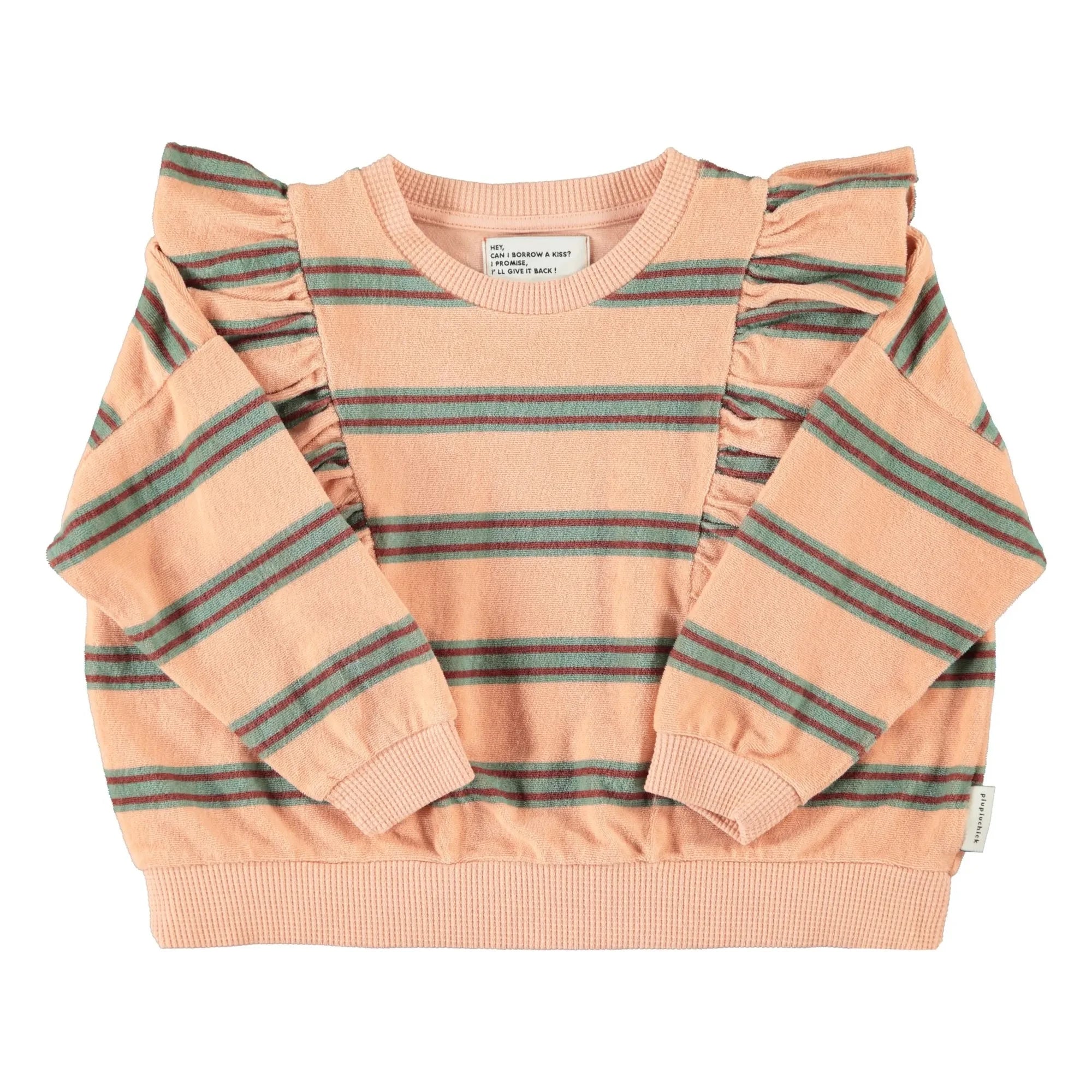 Piupiuchick - Striped Organic Cotton Sweatshirt | Pink