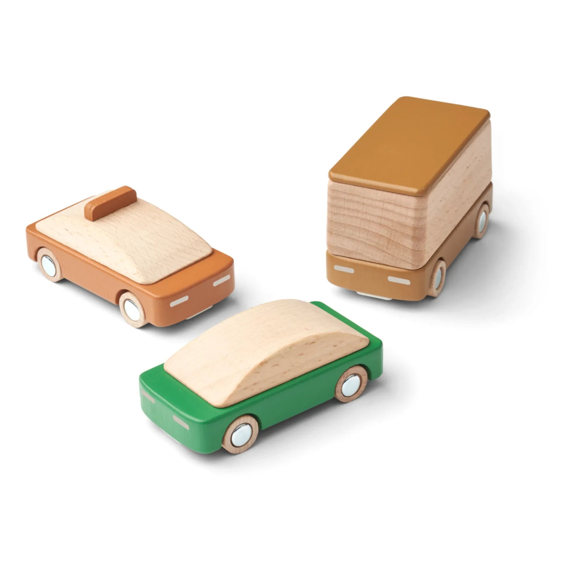 Liewood - Wooden Cars - Set of 3 | Mustard Mix