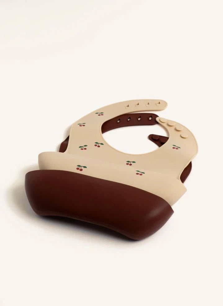 Konges Sløjd - Cherry Colored Silicone Bibs - Set of 2