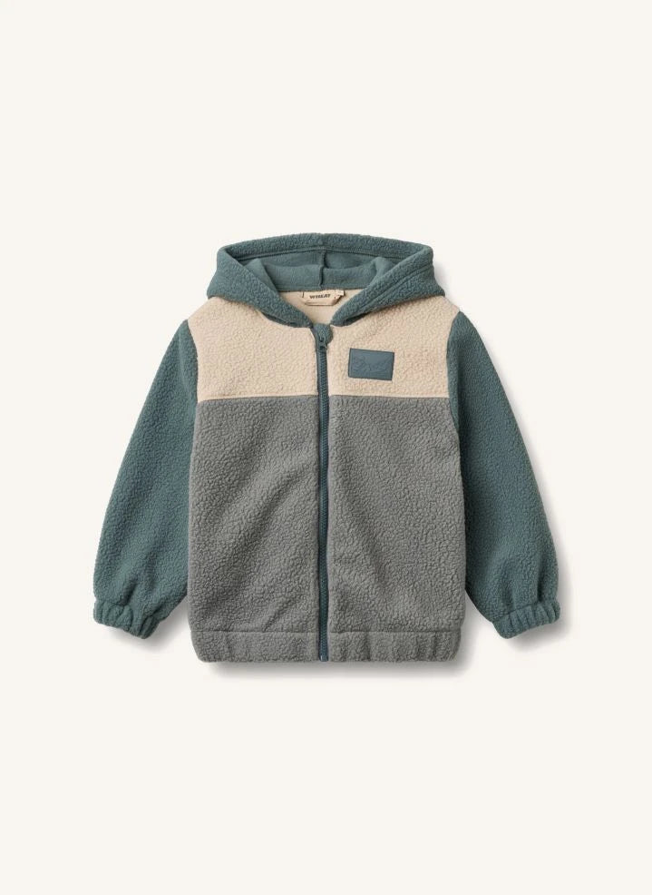 Wheat - Adrian Fleece Jacket Made from Recycled Fibers | Grey Blue
