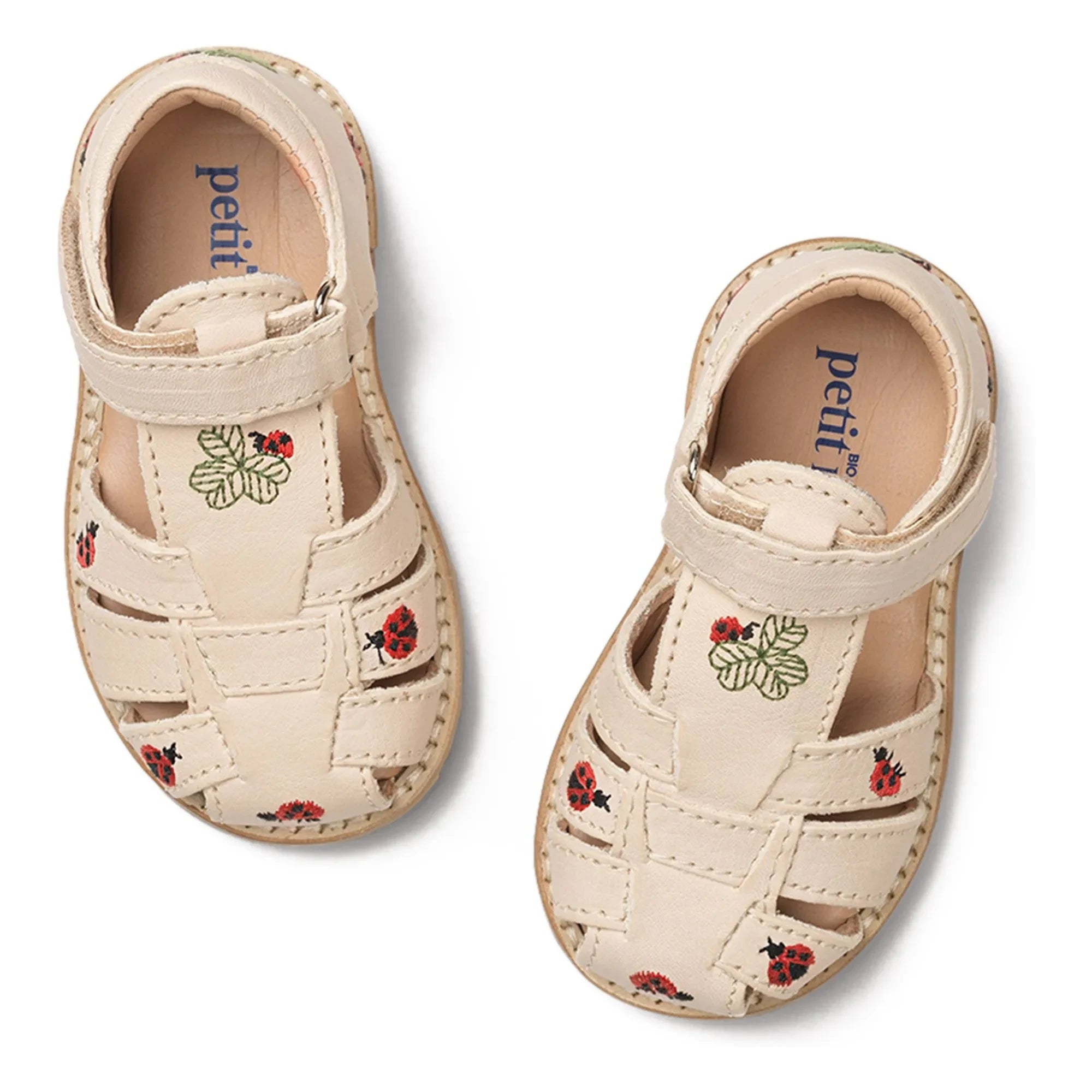 Petit Nord - Ladybug Embroidered Sandals - Uniqua Collection | Cream