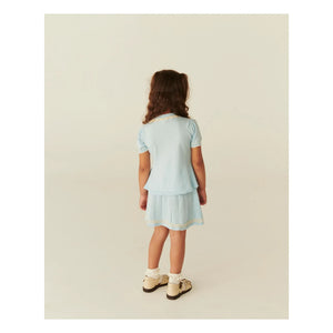 Copenhagen Colors - Organic Cotton Polo Shirt with Dotted Collar Detail | Ice Blue
