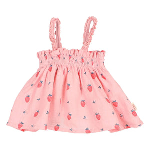 Búho - Organic Cotton Strawberry Top | Powder Pink
