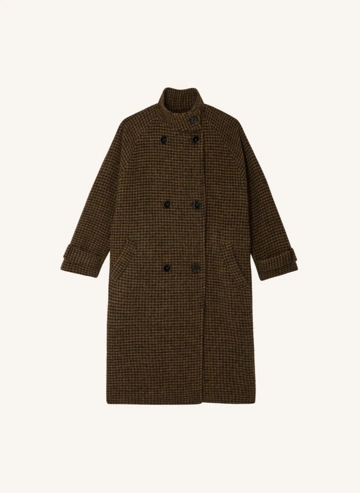 Sessùn - Bleechecks Wool Coat | Taupe brown