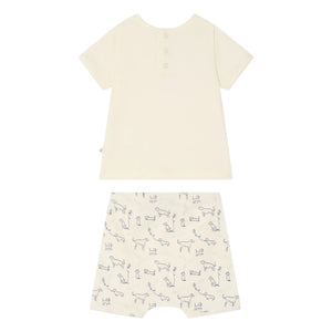 Bonpoint - Fanilo Organic Cotton T-Shirt and Shorts Set | Ivory