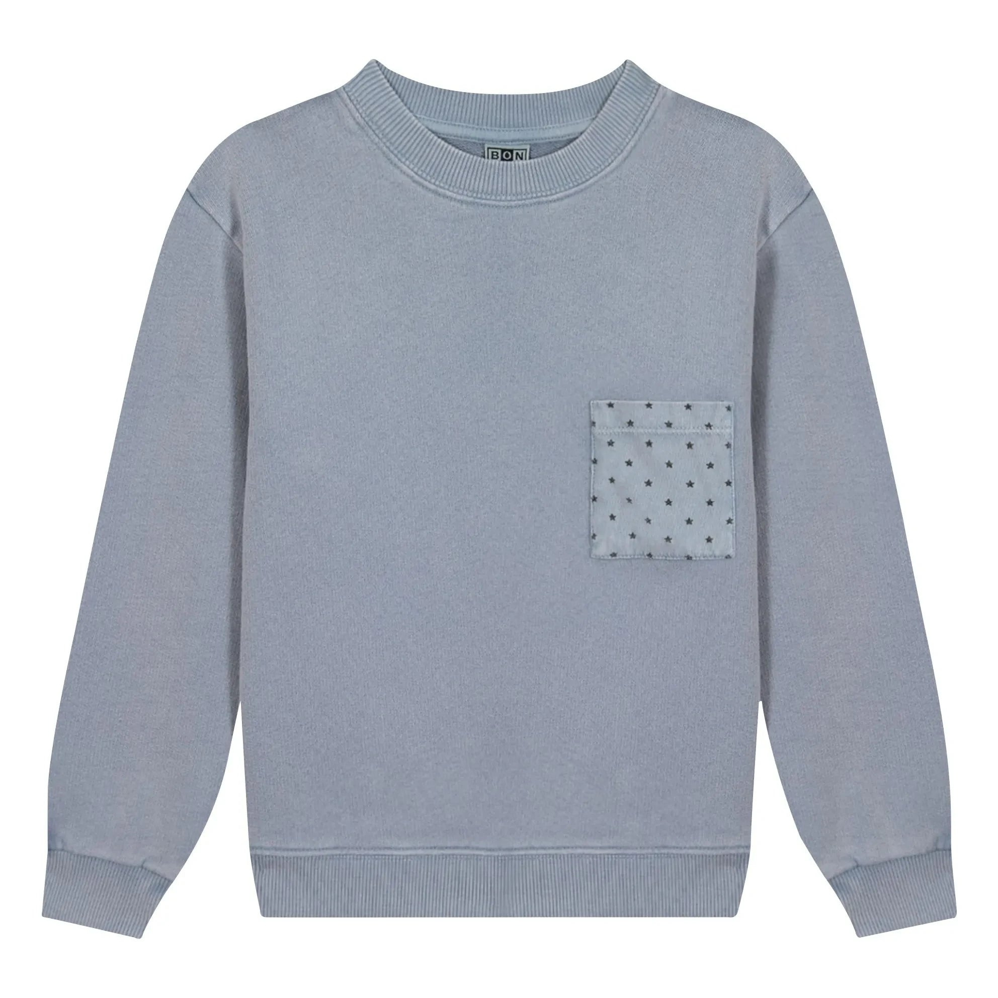Bonton - Narciss Star Pocket Sweatshirt | Gray Blue