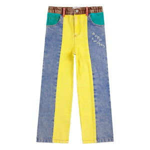 Bobo Choses - Color Block Organic Cotton Jeans | Yellow