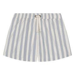 Studio Bohème - Chico Striped Organic Cotton Swimsuit Shorts | Light Blue
