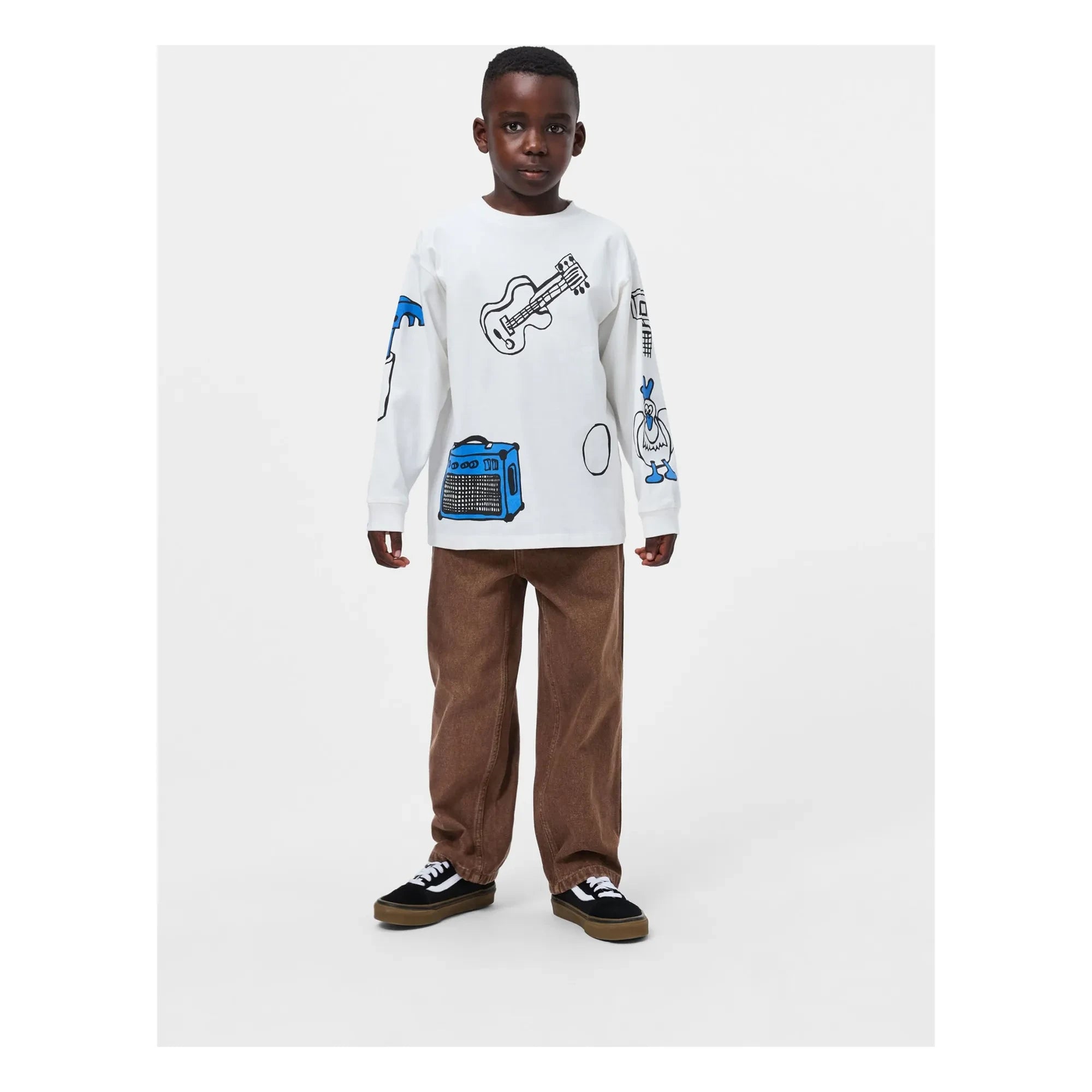 Molo - Rube T-Shirt Drawings Organic Cotton | White