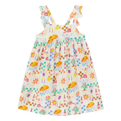 Arsène et Les Pipelettes - Pastor Poplin Bib Dress | Ecru