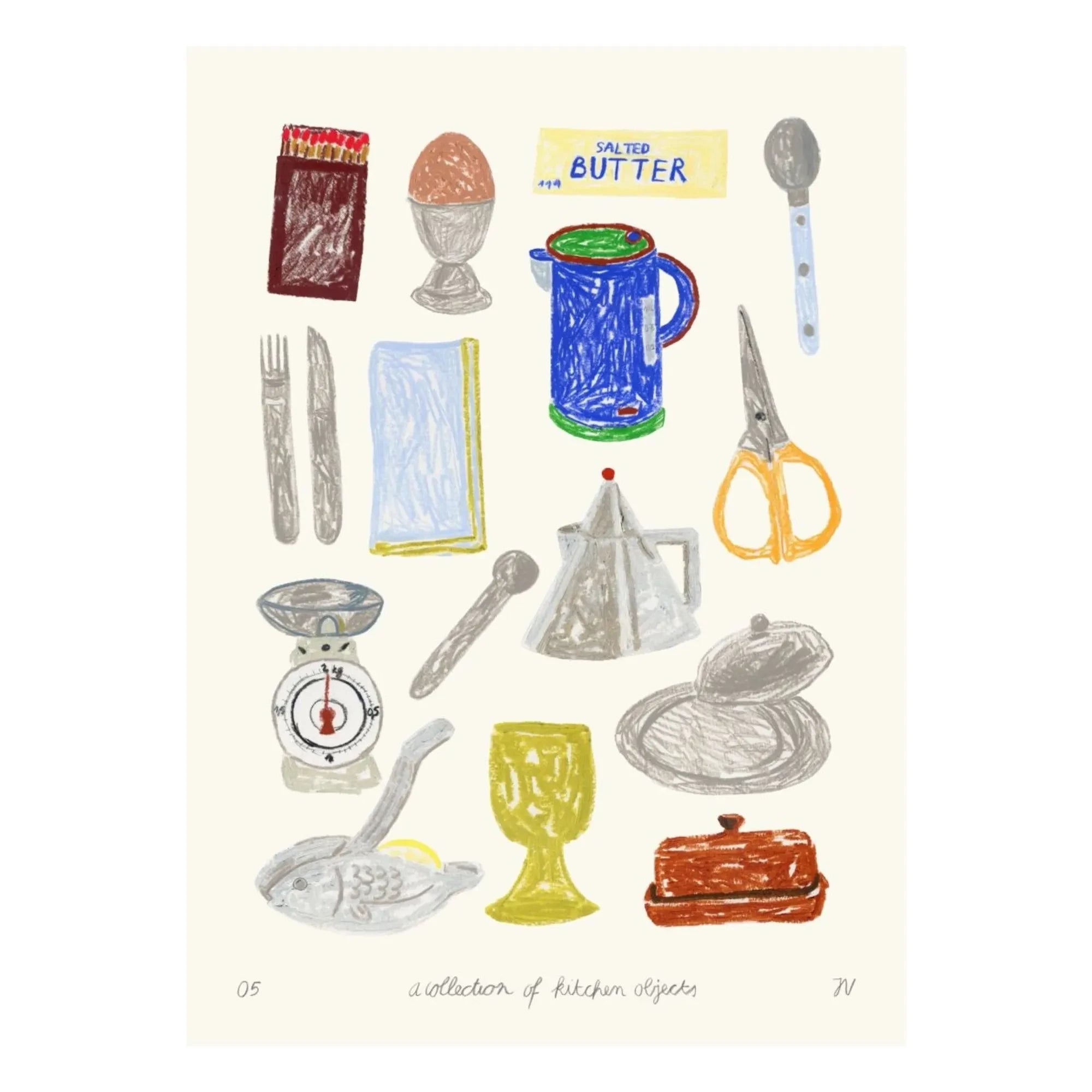 Poster and Frame - Kitchen Items Collection Poster