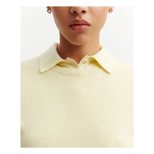 Bompard - Short Sleeve Cashmere Sweater | Lemon Yellow