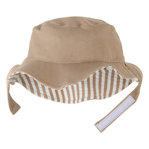 Petit Lem - Inside Out Anti-UV Striped Seersucker Hat Recycled Fibers | Beige