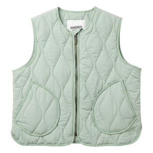 Hundred Pieces - Glee Quilted Sleeveless Jacket | Sage Green