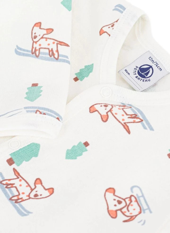 Petit Bateau - Dogs Organic Cotton Sleeping Bag | White
