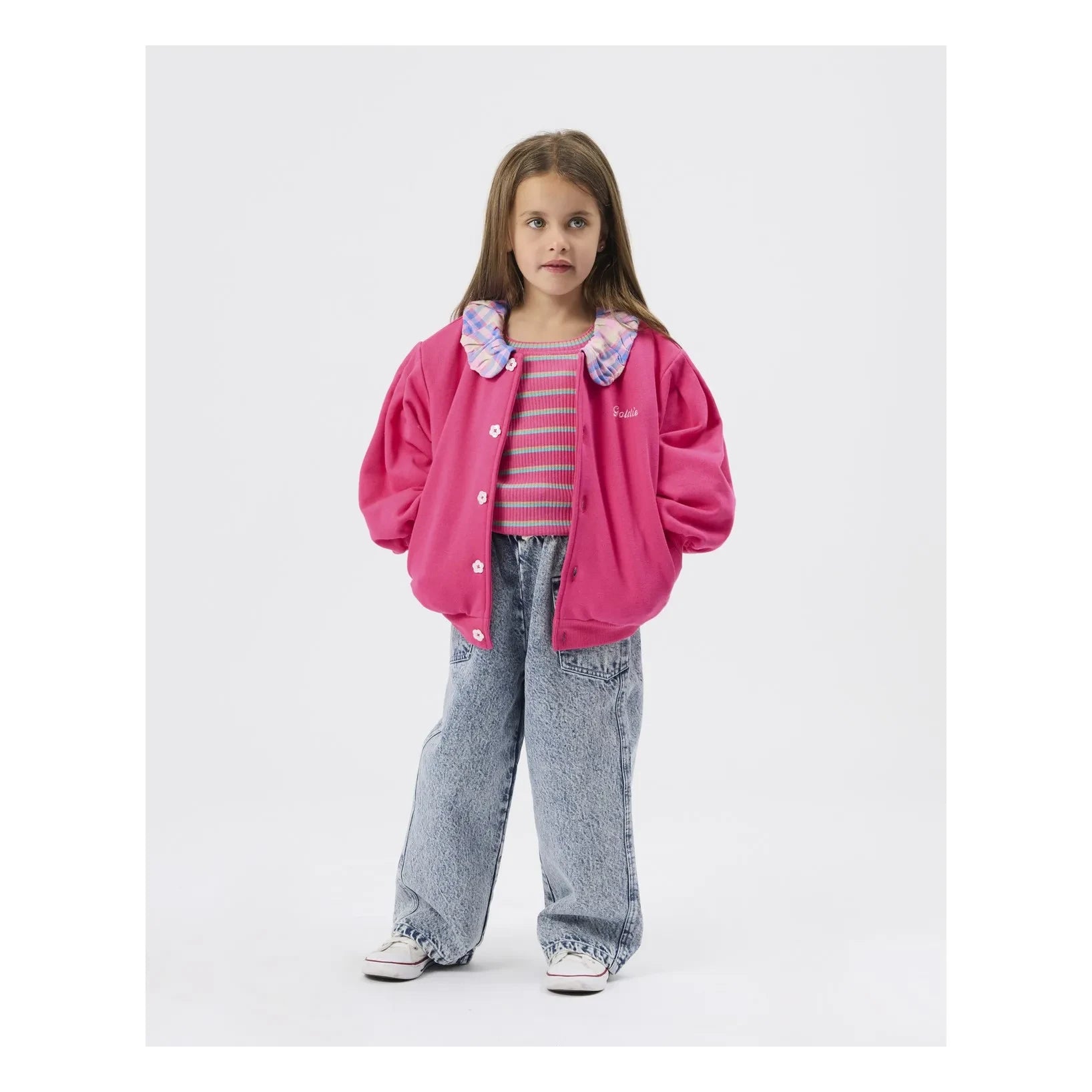 Goldie + Ace - Checked Collar Vest | Pink