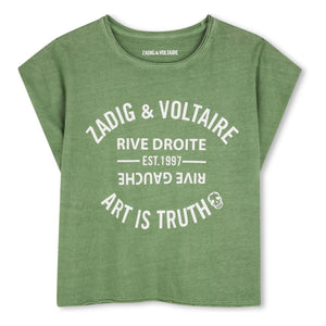 Zadig & Voltaire - Logo Art Is Truth Tişört | Yeşil