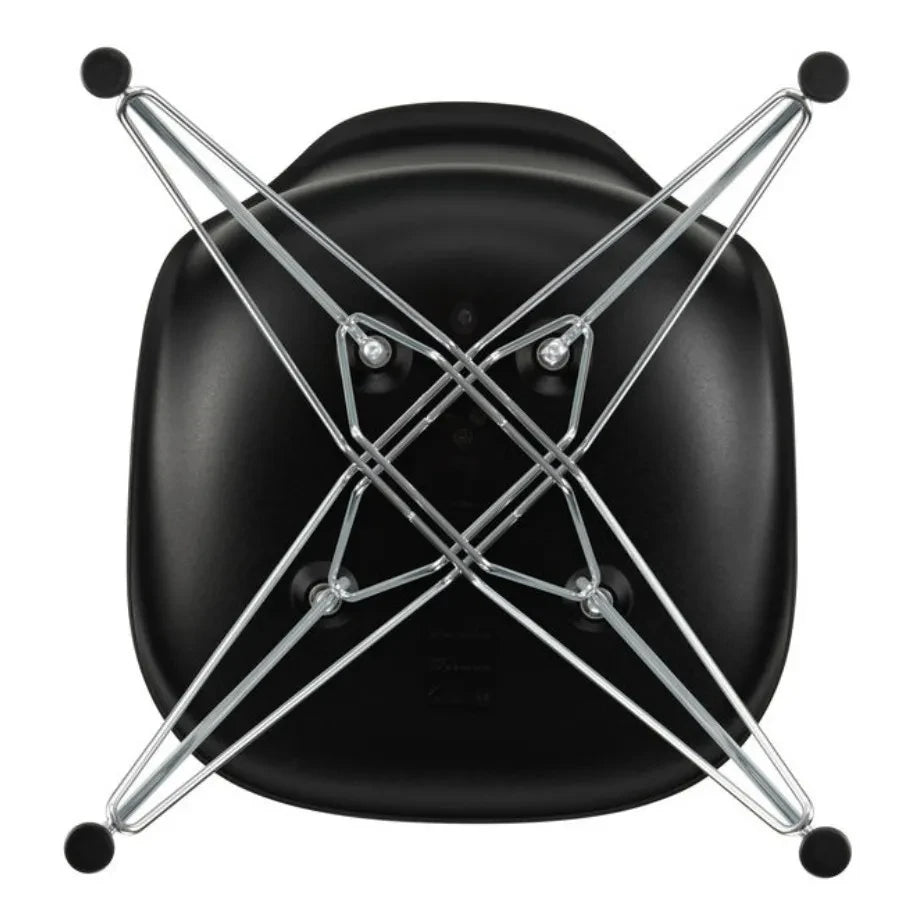 Vitra - DSR Plastic Chair - Chrome Frame - Charles & Ray Eames | Black
