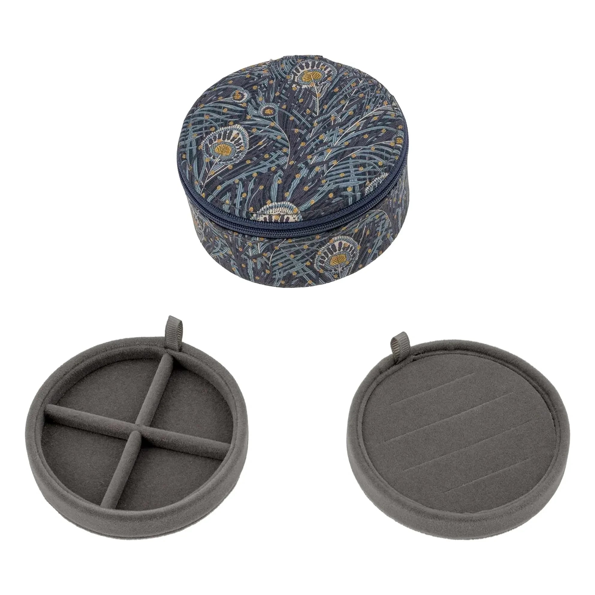 Bon Dep - Round Jewelry Box MW Liberty Queen Hera Spot | Navy Blue