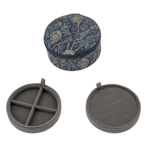 Bon Dep - Round Jewelry Box MW Liberty Queen Hera Spot | Navy Blue