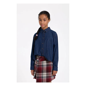 Finger in the Nose - Sterling Check Asymmetric Skirt | Aubergine