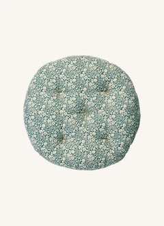 Madam Stoltz - Patterned chair cushion | Blue