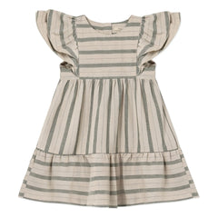 Fliink - Vira Striped Linen Dress | Ecru