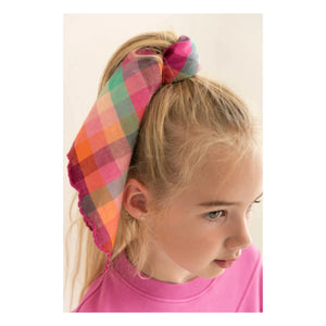 Jenest - Organic Cotton Checkered Bandana | Fuchsia