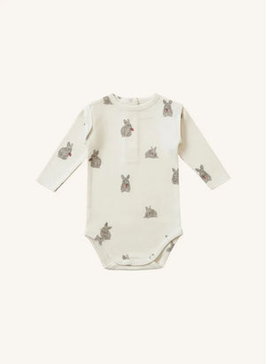 Studio Bohème - Lala Rabbits Organic Cotton Bodysuit | Ecru