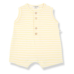 1+ in the family - Pedro Striped Romper | Light Yellow