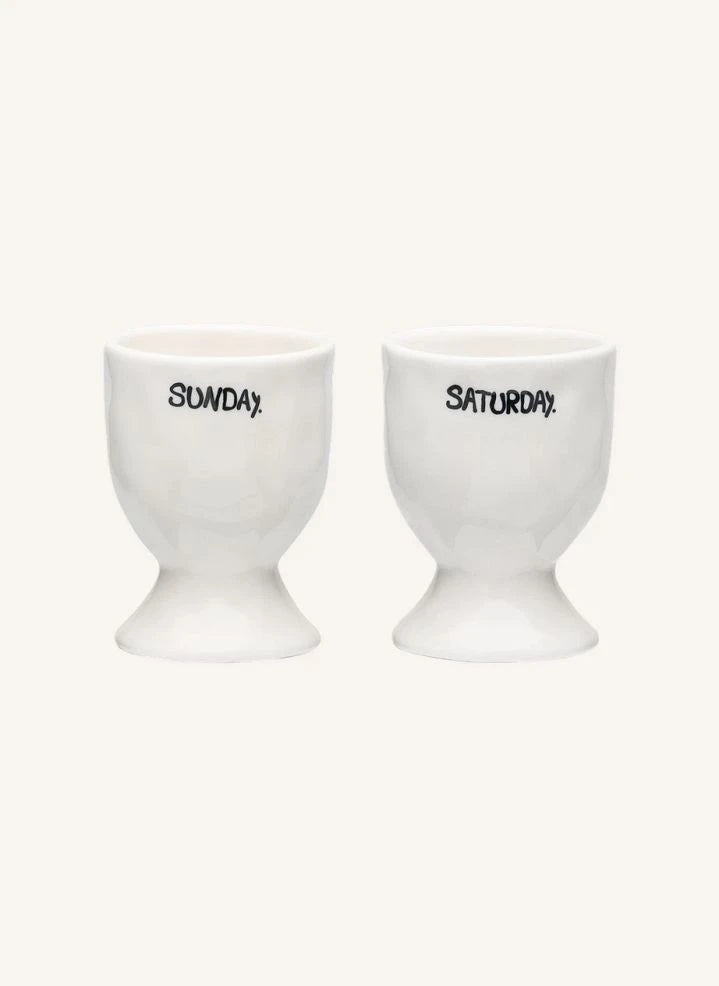 Anna + Nina - Weekend Egg Cups - Set of 2 | White