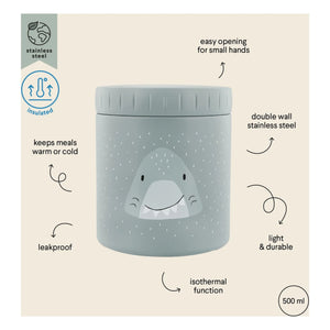 Trixie - Mr. Shark 500 ml Insulated Snack Box | Gray