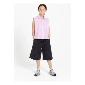 Finger in the nose - Ella Striped Sleeveless Shirt | Light Pink