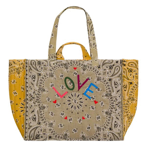 Call it by your name - Maxi Quilted Love Cabas | Mustard