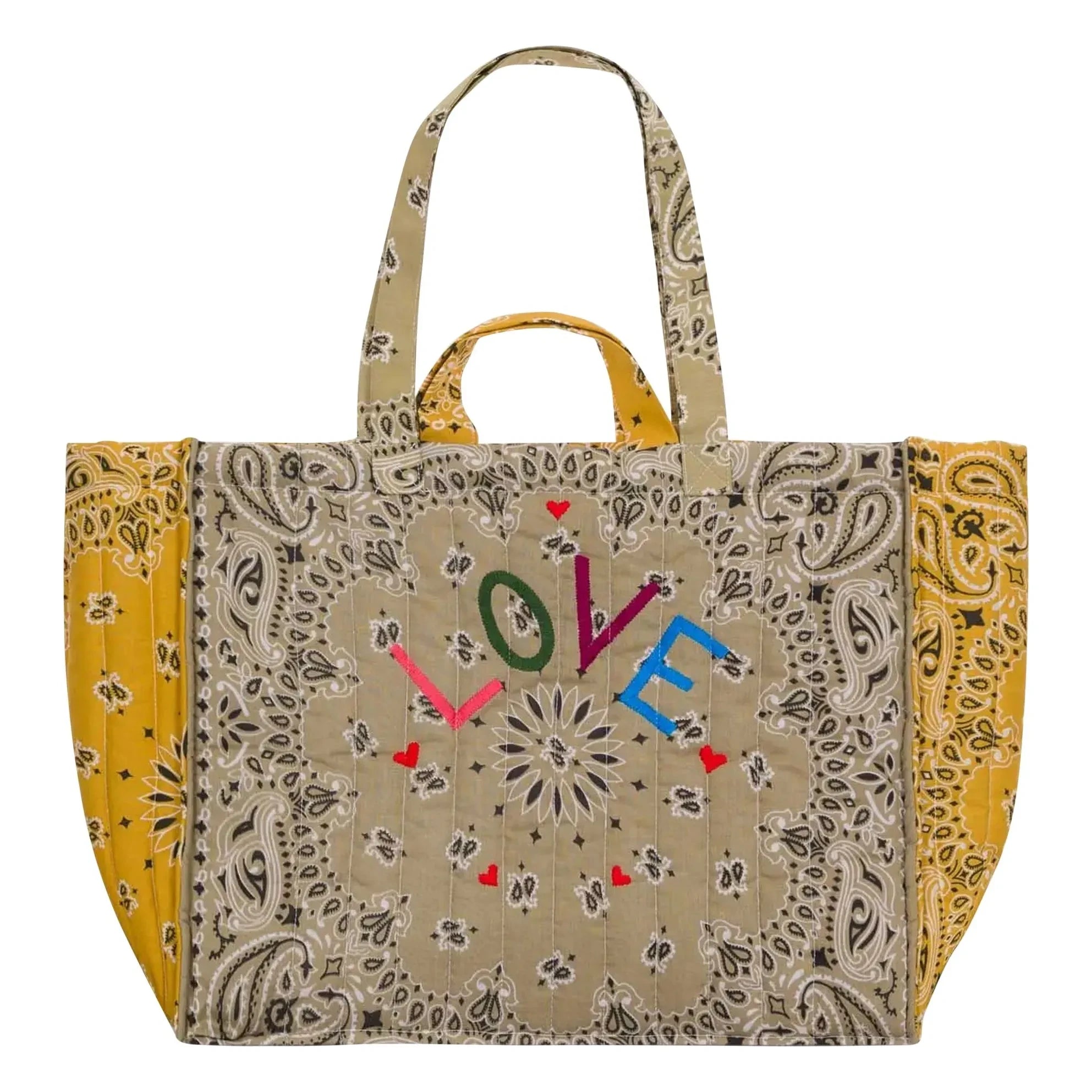 Call it by your name - Maxi Quilted Love Cabas | Mustard